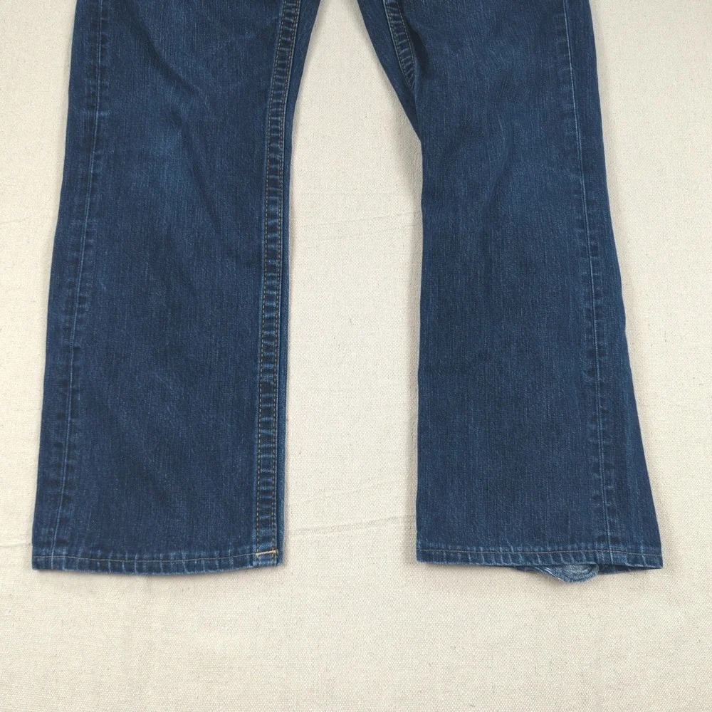 True Religion Jeans Mens 32x29 Blue Bobby Straight Dark Wash Hemmed